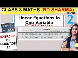 Class 8 Maths RD Sharma Solutions | Exercise 2.2 Question 25 Solution Chapter 2 Linear Equations
