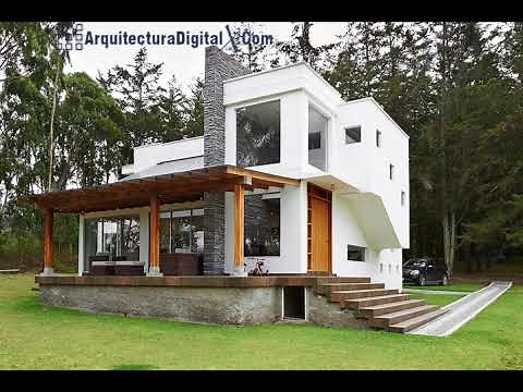 Diseños de fachadas de casas de campo rústicas y modernas.