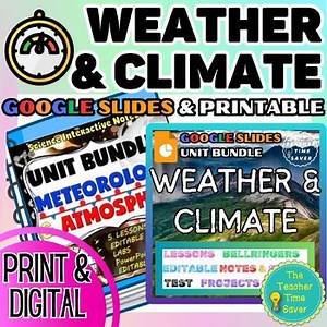 Weather an Climate Printable and Digital Unit Plan - Earth Science Notebook