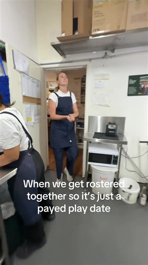 Working hard or hardly working 🤨 | when we get rostered together