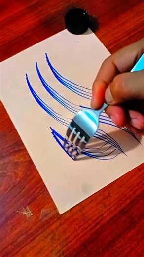 Allah Name Calligraphy with Blue Ink 💙 Beautiful Islamic Art #shorts