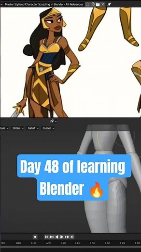 Day 48 of learning Blender! follow to join my blender journey🔥 #3dcharacterdesign #digitalsculpting