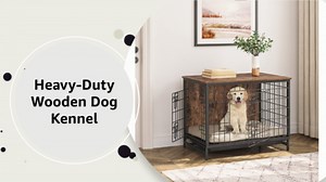 Dog Crate Furniture, Wooden Dog Kennel with Removable Tray, Heavy-Duty Dog Cage for Small/Medium/Large Dogs, Indoor Dog House End Side Table, 31.5" L, Rustic Brown DCHR0201Z