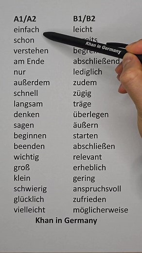 546K views · 6.4K reactions | A1 ➡️ B2 German  Build a stronger German vocabulary. #germanlearning #germanvocabulary #germanlanguage #deutschkurs #learngerman #learngermanonline | Khan in Germany | Facebook