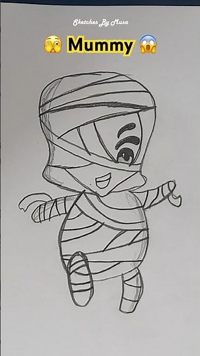 How to Draw a Mummy ☠️ #halloween #trending #shorts