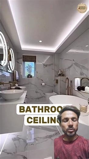 How to do bathroom ceiling and light placement ￼#bathroom #shorts