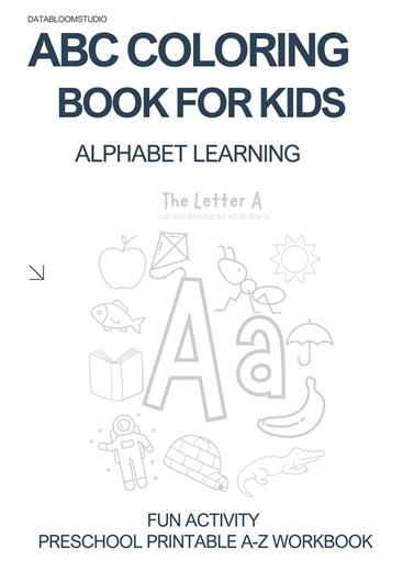 ABC Coloring Book for Kids | Alphabet Learning & Fun Activity | Preschool Printable A-Z Workbook - Etsy