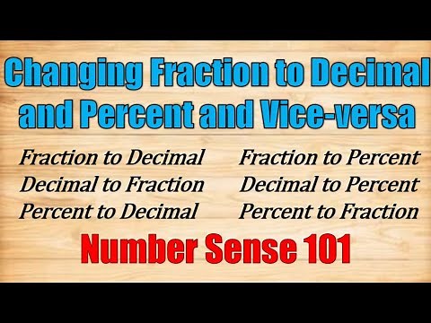Changing Fraction to Decimal and Percent and Vice-versa