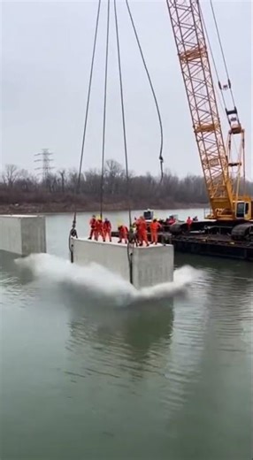 River Boils Upward — Massive Pier Slams In