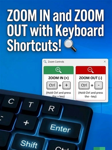 Zoom in & zoom out instantly with simple shortcut keys 🔍⌨️ Save time like a pro! Hashtags #computertips #keyboardshortcuts #computertricks #techtips #fyp 🚀