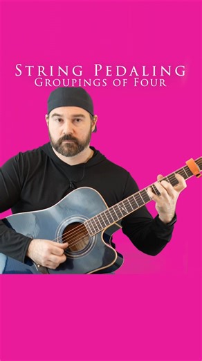 String Pedaling Lesson Pattern 2 Quadruplets #acoustic #guitar #fingerstyle #howto #technique