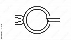 Animated sperm injection icon. Artificial insemination line animation. Reproductive technologies, impregnating. Black illustration on white background. HD video with alpha channel. Motion graphic