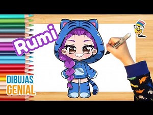 Draw and Color RUMI (The K-pop Warriors) Step by Step 🎤✨🎨 | Easy and Fun