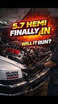 new 5.7 hemi is finally in, will it run? #hemi #mopar #moparfam #engineswap #mechanic