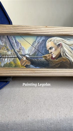 Let's paint Legolas with me in watercolor on the edge of the book #artwork #lotr #booktube #artist