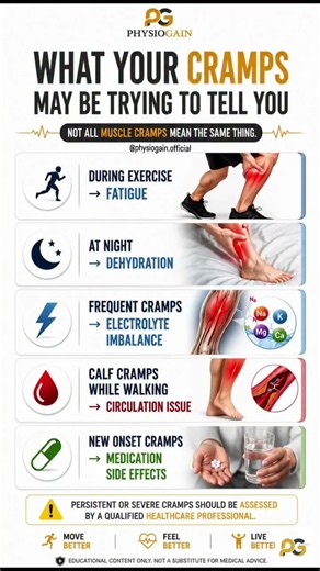 ⚠️ Not all muscle cramps mean the same thing