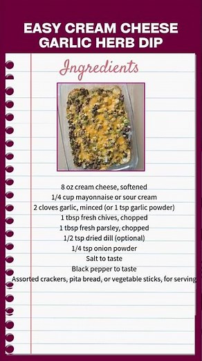 Easy Cream Cheese Garlic Herb Dip