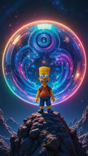 Tiny Simpsons vs Giant Cosmic Bubble Beasts 🌌✨ | Cute Horror Galaxy Creatures | Viral 2025 #simpsons