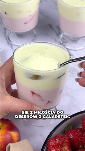 Deser z galaretek i jogurtu 😍 #furajedzenia #recipe #deser #truskawki