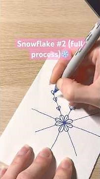 Easy Winter Snowflake Drawing | Snowflake #2 Tutorial (full process)