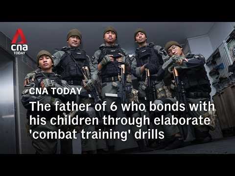 This father turned his HDB corridor into a 'tactical training' play area for his children