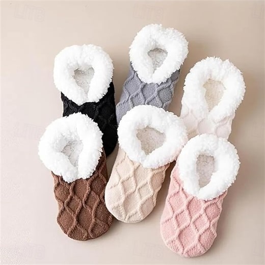 Women's Thick Slipper Socks Floor Socks Anti Slip and Warm Foot Socks Thick Warm Home Women's Shoes and Socks 2025