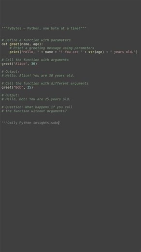 function parameters basics #python #showcase