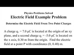 Electric Field Example - Determine the Electric Field From Two Point Charges