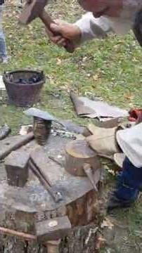 Ancient blacksmithing in action. Real forging steps. #shortvideo #castraBarbarorum