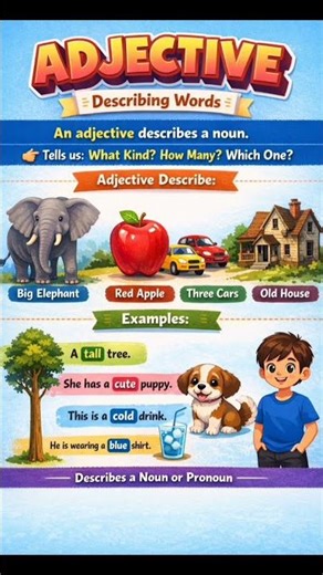 Adjective in English Grammar | #easyexplanationwithexamples#partsofspeech