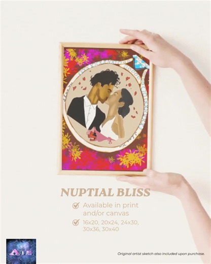 Infuse your space with romance! ❤️ "Nuptial Bliss" is my beautiful art piece that captures the feeling of deep, tender love. It’s perfect for adding warmth to a bedroom or living area, and an exceptional gift for a wedding or anniversary. Get it at  https://aimarts.bigcartel.com/products #NuptialBliss #DigitalArt #HomeDecor #WeddingGift #ArtForSale | AIM Arts | Facebook