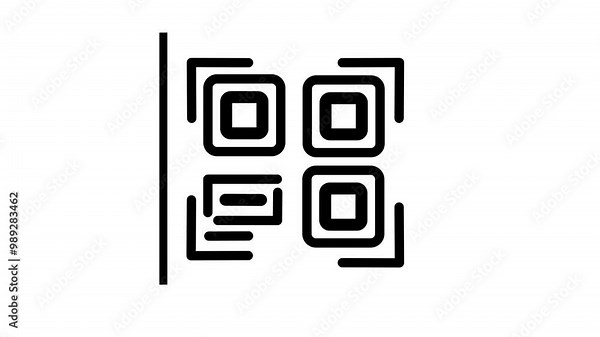 looping animation of a barcode or QR code, essential for scanning and tracking products.