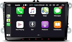 XTRONS Android 10 Car Stereo, 9” Touch Screen Car Radio Player Bluetooth Head Unit Support Split Screen/Android Auto/Built-in Wireless CarAutoPlay, Backup Camera OBD2 DVR for VW Volkswagen EOS Golf