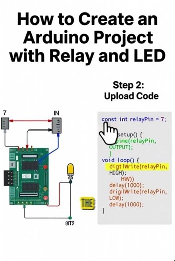 How to create an arduino projcet with Relay and LED #breadboard #diy #electronic #arduino #shorts