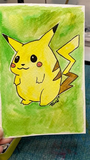 Fat Pikachu Pokemon Watercolor Painting #art #pikachu #fatpikachu #pokemonart #pokemon #watercolor