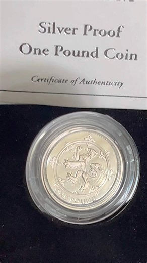😁 Stunning 1999 Silver Proof Scottish Lion One Pound Coin 🇬🇧 #coincollecting #silver #coin