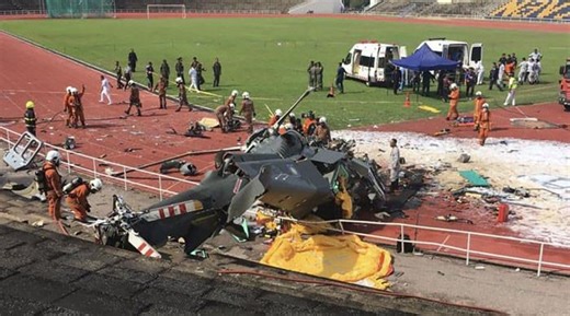 Malaysia helicopter crash kills all 10 crew members