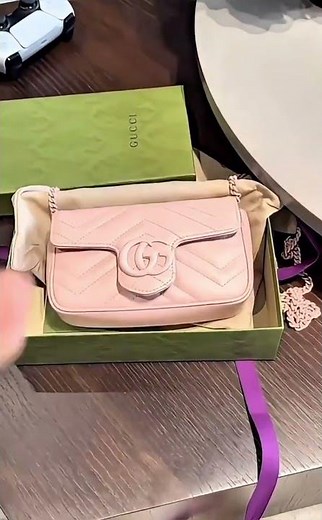 this pink Gucci mini bag looks like dessert but carries emotional damage too 🍓✨