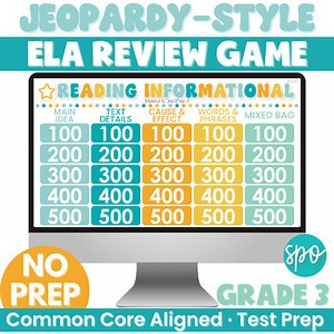 3rd Grade ELA Test Prep Jeopardy Game |  Reading Informational Text | Nonfiction