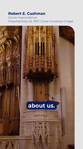 Many sermons have been preached in Duke Chapel but not so many have been preached *about* Duke Chapel. In this sermon from 1957, Robert Cushman, a former Dean of Duke Divinity School, reflects on the relationship between God and humanity through the lens of the Chapel’s architecture. Explore the Chapel’s rich history of preaching in the Living Tradition online preaching resource: https://buff.ly/3Uaoaut. Find this sermon snippet and more in our Short Edition machine located in the narthex of the