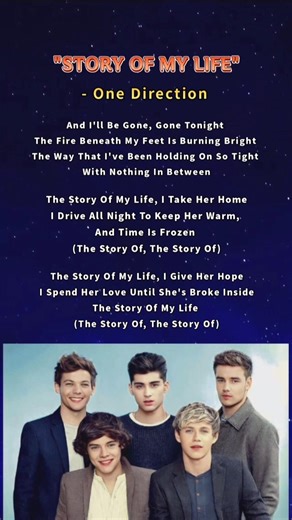 One Direction ~ "Story Of My Life" ( Lyrics ) #short #lyrics #english #old #song