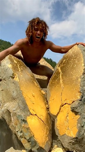 This Gold Hunter,,Successfully Discovered a Super Luxurious and Beautiful Gold Nugget #findgold