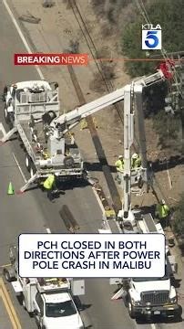 PCH closed in both directions after power pole crash in Malibu