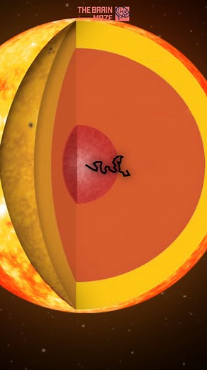 From Core to Earth: A Photon's 10,000 Year Trek - 10,000 years. This is how much time it takes a photon to reach the Sun's surface from the core. From the moment it reaches the surface, it will take only 8.3 Minutes to reach your eye! | The Brain Maze