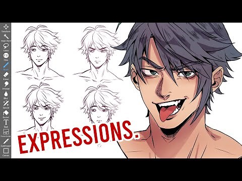 How I Draw FACIAL EXPRESSIONS (Beginner Friendly) on Ibispaint X!