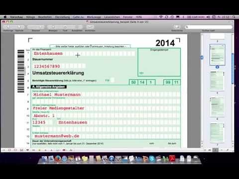 Umsatzsteuererklärung ausfüllen, Beispiel, Freiberufler