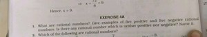 Hence, x \geq 9. EXERCISE 4A What are rational numbers? Give ex... | Filo