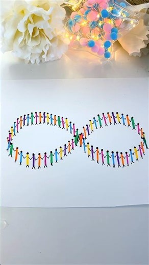 Infinity Symbol Made of People ✨ Creative Art Idea #art #drawing #shorts