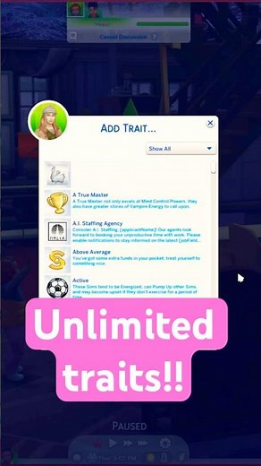 Sims 4 Unlimited LOCKED/HIDDEN traits! #WonderfulWhims #sims4tutorial #sims4tips #sims4 #sims4mods