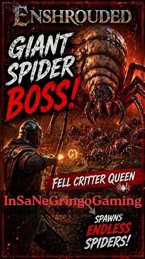 Enshrouded Giant Spider Boss – Fell Critter Queen #Enshrouded #Shorts #BossFight